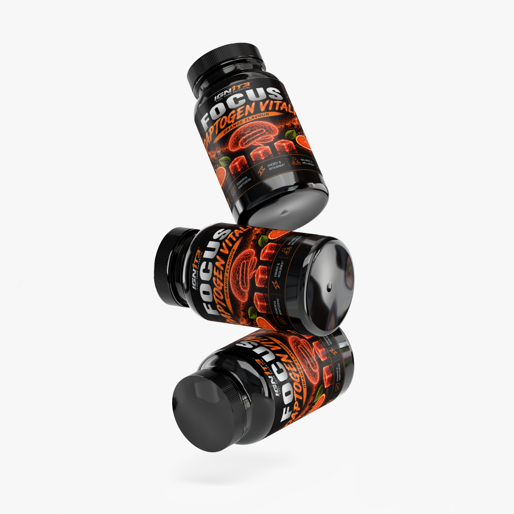 IGN1T3 - Focus - Adaptogen Vitality Gummies - Orange Flavour