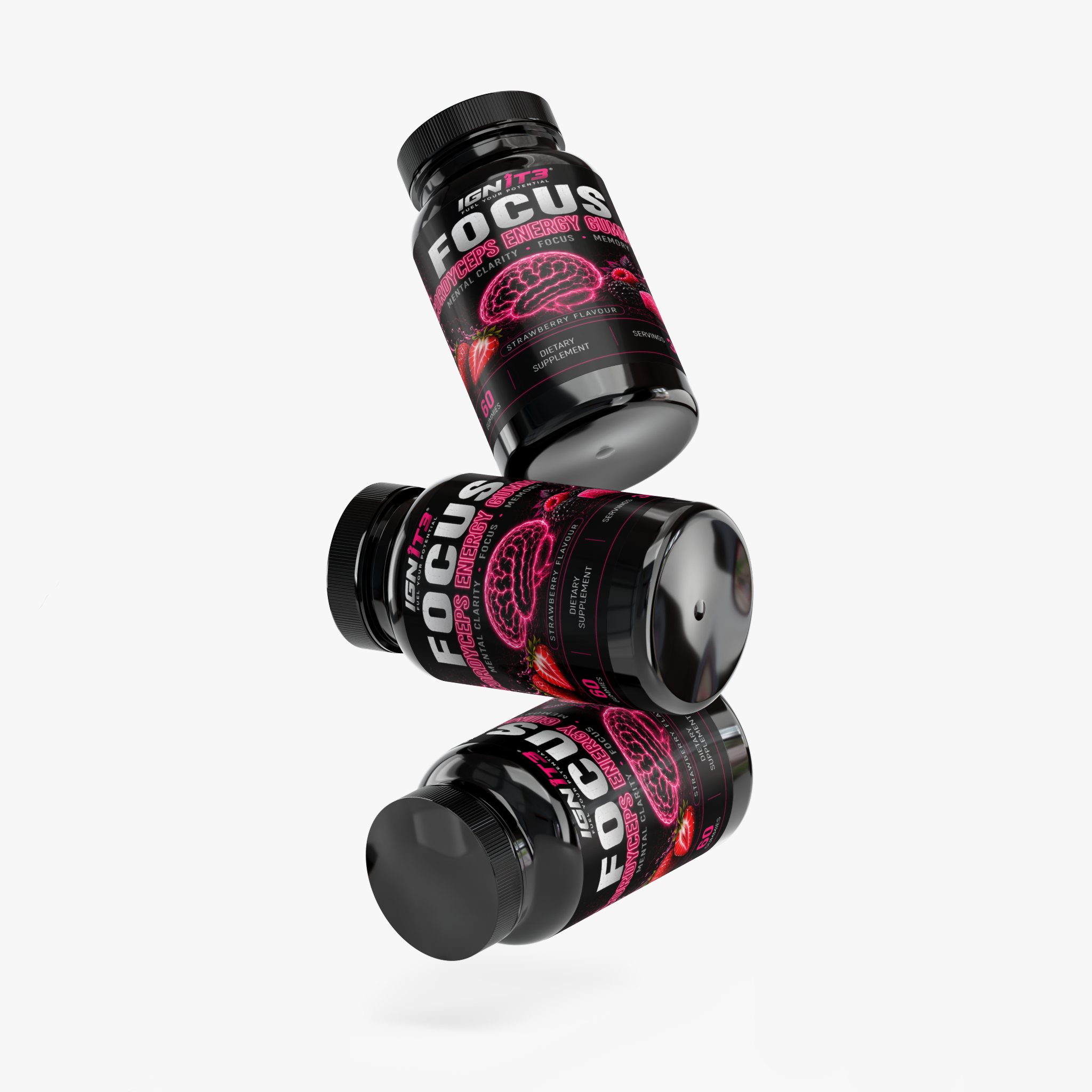 IGN1T3 - Focus - Strawberry Cordyceps Energy Gummies